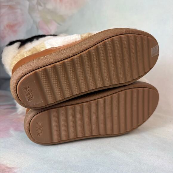 New Coach Morton Semi Matte Calf Leather & Shearling Hidden Wedge Bootie - Picture 6 of 10